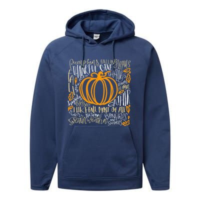 Pumpkin Spice Is My Favorite Season Autumn Leaves Fall Performance Fleece Hoodie