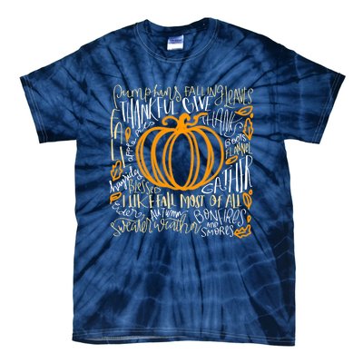 Pumpkin Spice Is My Favorite Season Autumn Leaves Fall Tie-Dye T-Shirt