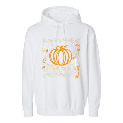 Pumpkin Spice Is My Favorite Season Autumn Leaves Fall Garment-Dyed Fleece Hoodie