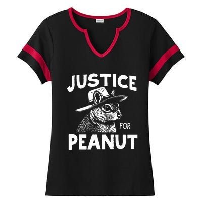 Peanut Squirrel Justice For Peanut Ladies Halftime Notch Neck Tee