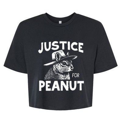 Peanut Squirrel Justice For Peanut Bella+Canvas Jersey Crop Tee