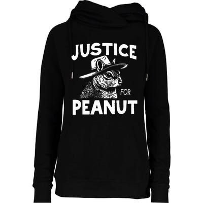 Peanut Squirrel Justice For Peanut Womens Funnel Neck Pullover Hood