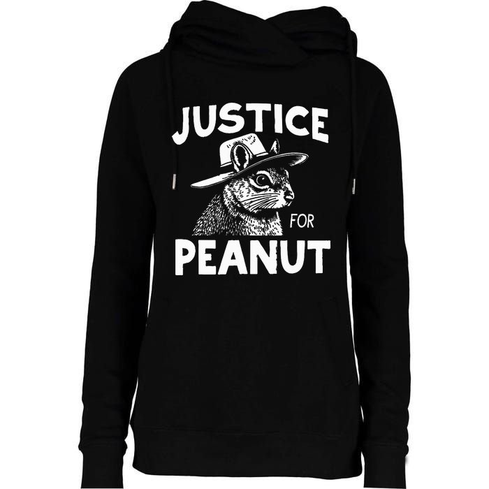 Peanut Squirrel Justice For Peanut Womens Funnel Neck Pullover Hood