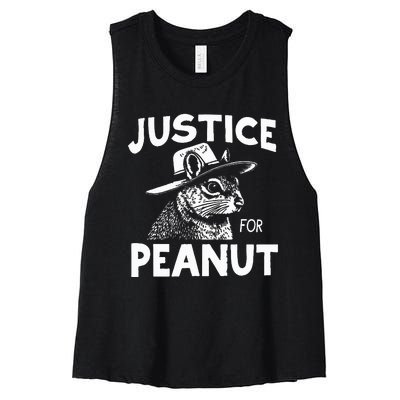 Peanut Squirrel Justice For Peanut Women's Racerback Cropped Tank