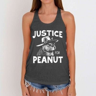 Peanut Squirrel Justice For Peanut Women's Knotted Racerback Tank