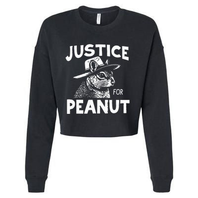 Peanut Squirrel Justice For Peanut Cropped Pullover Crew