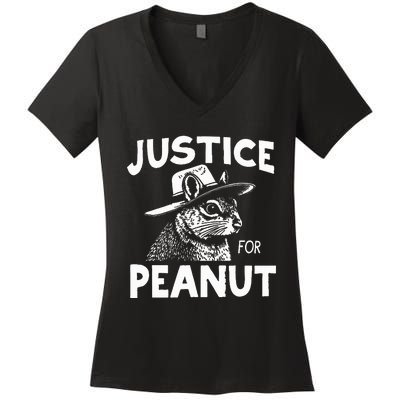 Peanut Squirrel Justice For Peanut Women's V-Neck T-Shirt