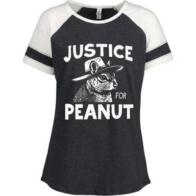 Peanut Squirrel Justice For Peanut Enza Ladies Jersey Colorblock Tee