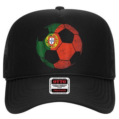 Portugal Soccer Jersey Portuguese Football Men Women High Crown Mesh Back Trucker Hat