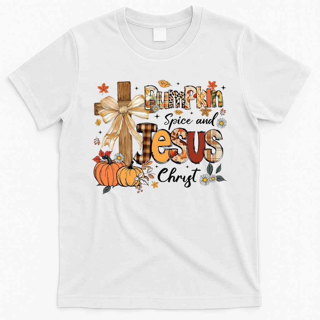 Pumpkin Spice Jesus Christ Fall Thanksgiving T-Shirt