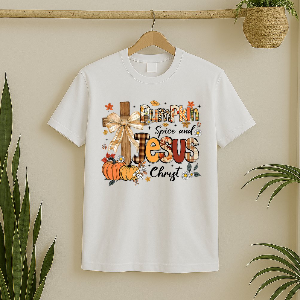 Pumpkin Spice Jesus Christ Fall Thanksgiving T-Shirt