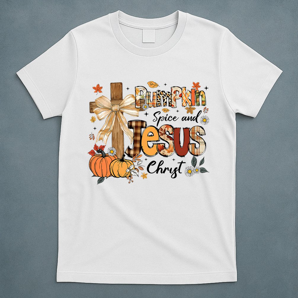 Pumpkin Spice Jesus Christ Fall Thanksgiving T-Shirt