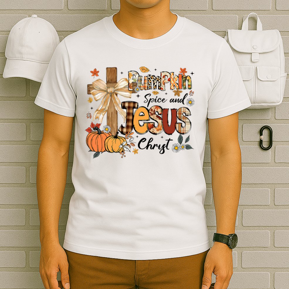Pumpkin Spice Jesus Christ Fall Thanksgiving T-Shirt