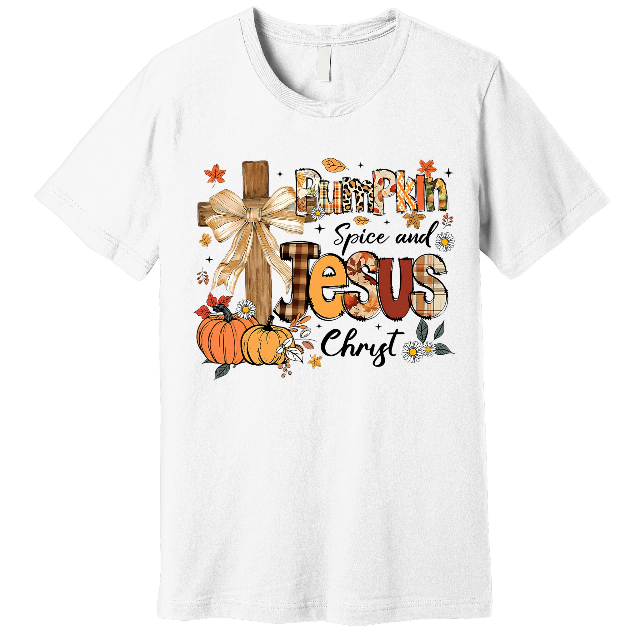 Pumpkin Spice Jesus Christ Fall Thanksgiving Premium T-Shirt
