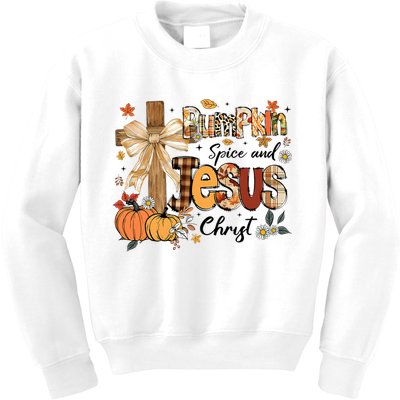 Pumpkin Spice Jesus Christ Fall Thanksgiving Kids Sweatshirt
