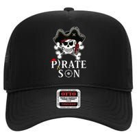 Pirate Son Jolly Roger Crossbones Pirate High Crown Mesh Back Trucker Hat