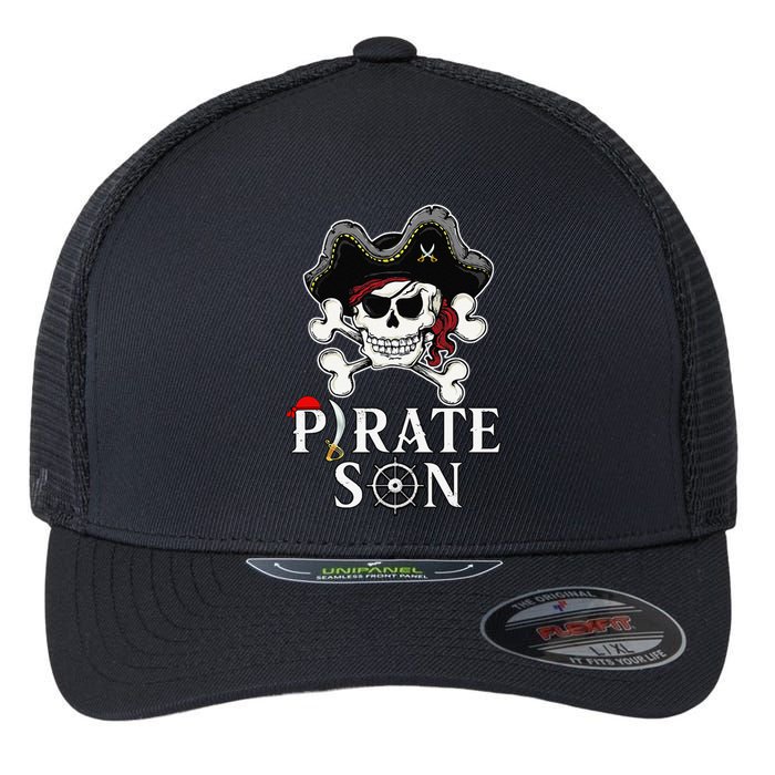 Pirate Son Jolly Roger Crossbones Pirate Flexfit Unipanel Trucker Cap