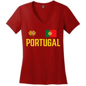 Portugal Soccer Jersey Portuguese Football Men Women Women's V-Neck T-Shirt