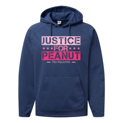 Peanut Squirrel Justice For Peanut Vintage The Squirrel Performance Fleece Hoodie