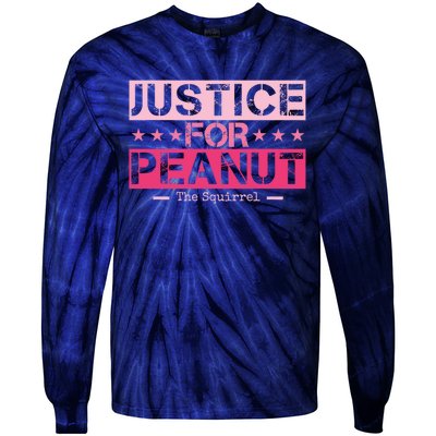 Peanut Squirrel Justice For Peanut Vintage The Squirrel Tie-Dye Long Sleeve Shirt