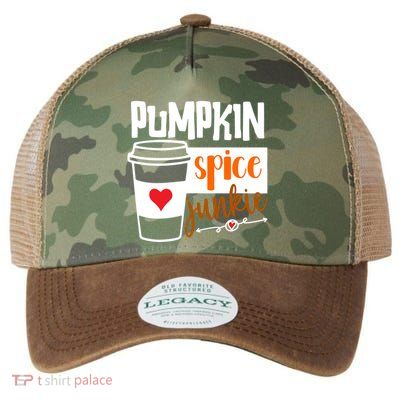 Pumpkin Spice Junkie Coffee Lover Heart Legacy Tie Dye Trucker Hat