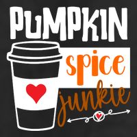 Pumpkin Spice Junkie Coffee Lover Heart 7 Panel Mesh Trucker Snapback Hat