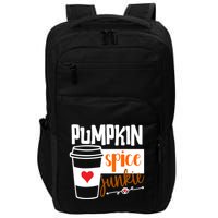 Pumpkin Spice Junkie Coffee Lover Heart Impact Tech Backpack