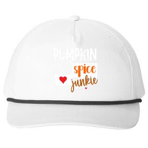 Pumpkin Spice Junkie Coffee Lover Heart Snapback Five-Panel Rope Hat