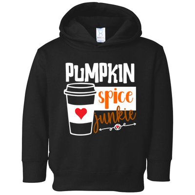 Pumpkin Spice Junkie Coffee Lover Heart Toddler Hoodie