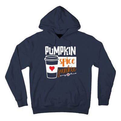 Pumpkin Spice Junkie Coffee Lover Heart Tall Hoodie