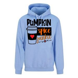 Pumpkin Spice Junkie Coffee Lover Heart Unisex Surf Hoodie