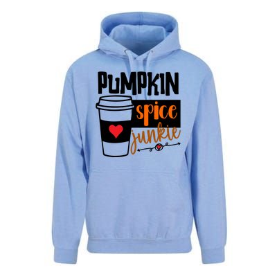 Pumpkin Spice Junkie Coffee Lover Heart Unisex Surf Hoodie