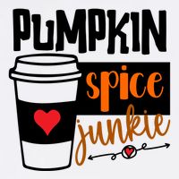 Pumpkin Spice Junkie Coffee Lover Heart Garment-Dyed Fleece Hoodie