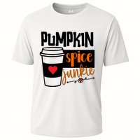 Pumpkin Spice Junkie Coffee Lover Heart Cooling Performance Crew T-Shirt