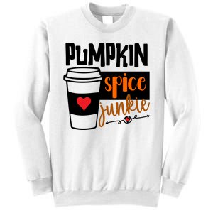 Pumpkin Spice Junkie Coffee Lover Heart Sweatshirt