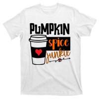 Pumpkin Spice Junkie Coffee Lover Heart T-Shirt