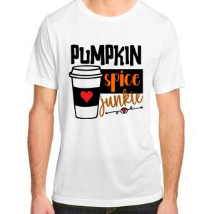 Pumpkin Spice Junkie Coffee Lover Heart Adult ChromaSoft Performance T-Shirt