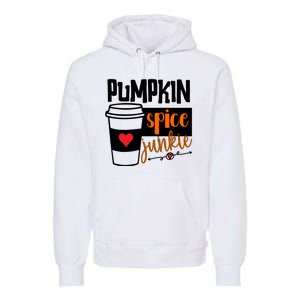 Pumpkin Spice Junkie Coffee Lover Heart Premium Hoodie