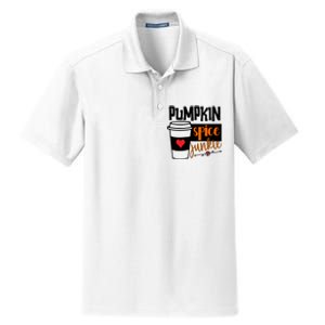 Pumpkin Spice Junkie Coffee Lover Heart Dry Zone Grid Polo