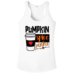 Pumpkin Spice Junkie Coffee Lover Heart Ladies PosiCharge Competitor Racerback Tank