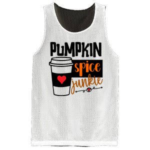 Pumpkin Spice Junkie Coffee Lover Heart Mesh Reversible Basketball Jersey Tank