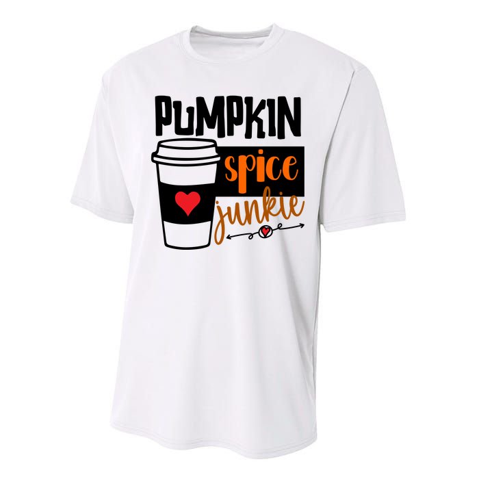 Pumpkin Spice Junkie Coffee Lover Heart Performance Sprint T-Shirt