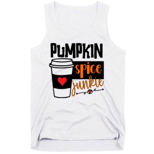 Pumpkin Spice Junkie Coffee Lover Heart Tank Top