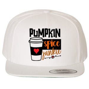 Pumpkin Spice Junkie Coffee Lover Heart Wool Snapback Cap