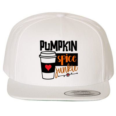Pumpkin Spice Junkie Coffee Lover Heart Wool Snapback Cap