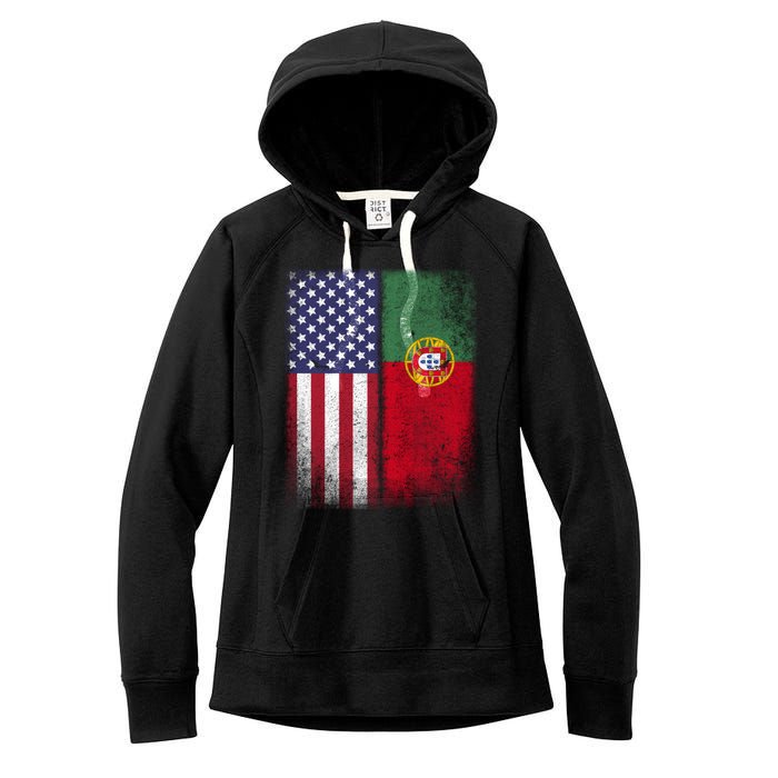 Portugal Soccer Jersey Portuguese American Flag Football Men Women Women's Fleece Hoodie