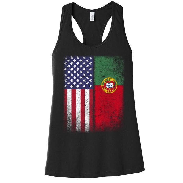 Portugal Soccer Jersey Portuguese American Flag Football Men Women Women's Racerback Tank