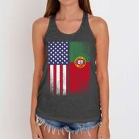 Portugal Soccer Jersey Portuguese American Flag Football Men Women Women's Knotted Racerback Tank