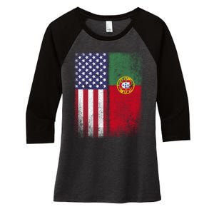 Portugal Soccer Jersey Portuguese American Flag Football Men Women Women's Tri-Blend 3/4-Sleeve Raglan Shirt