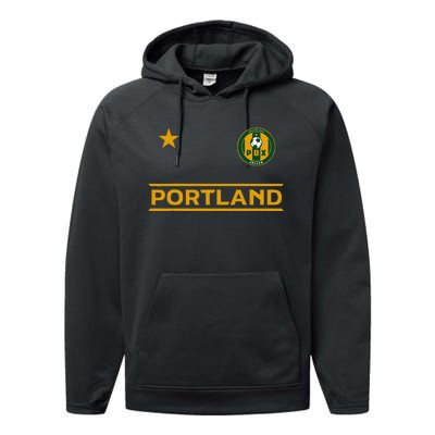 Portland Soccer Jersey Mini Badge ORIGINAL Performance Fleece Hoodie